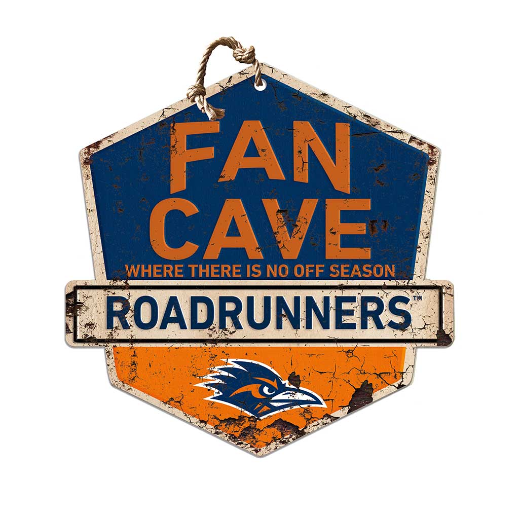 Rustic Badge Fan Cave Sign Texas at San Antonio Roadrunners
