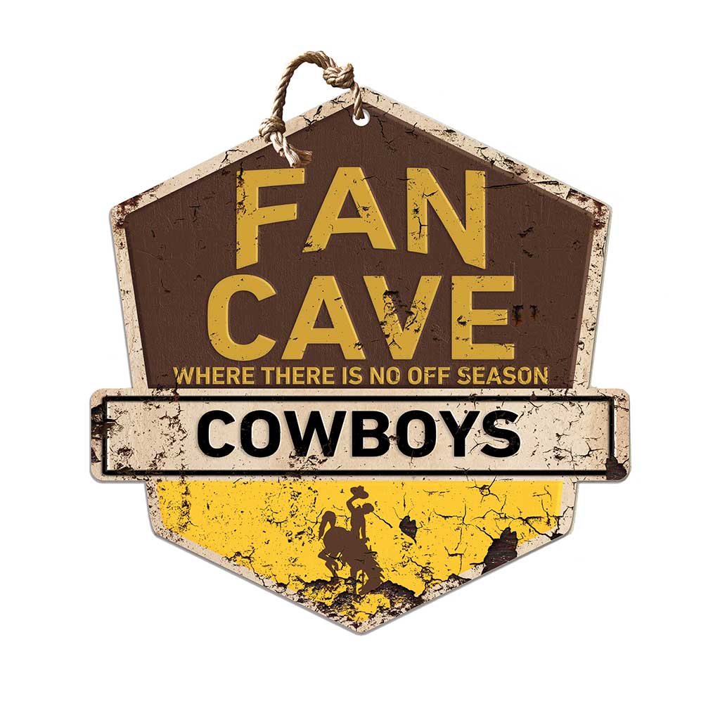 Rustic Badge Fan Cave Sign Wyoming Cowboys