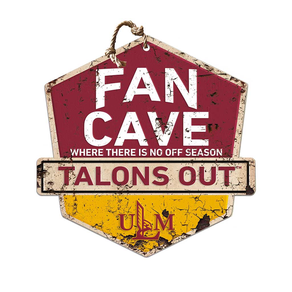 Rustic Badge Fan Cave Sign The University of Louisiana at Monroe Warhawks