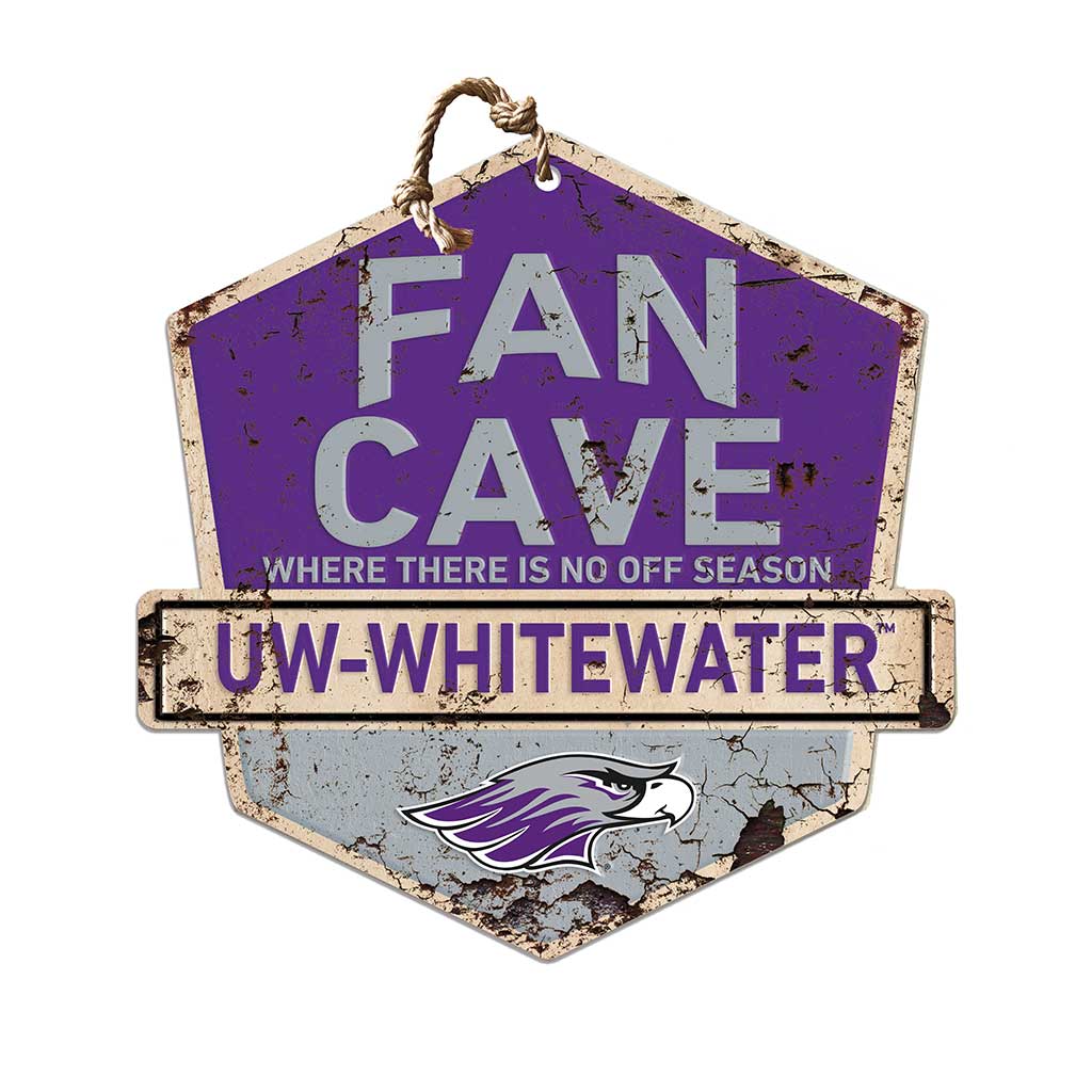 Rustic Badge Fan Cave Sign University of Wisconsin Whitewater Warhawks