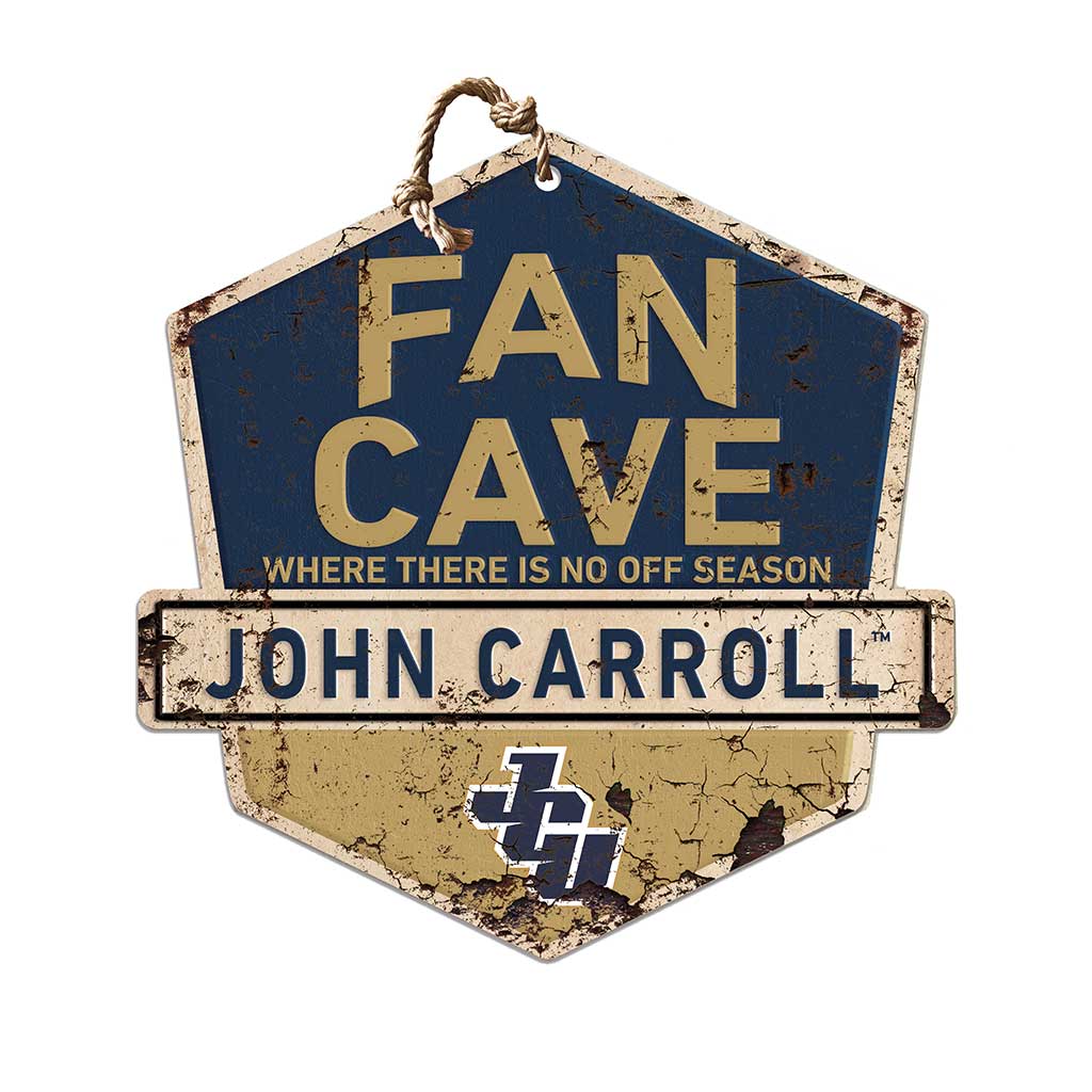 Rustic Badge Fan Cave Sign John Carroll University Blue Streaks