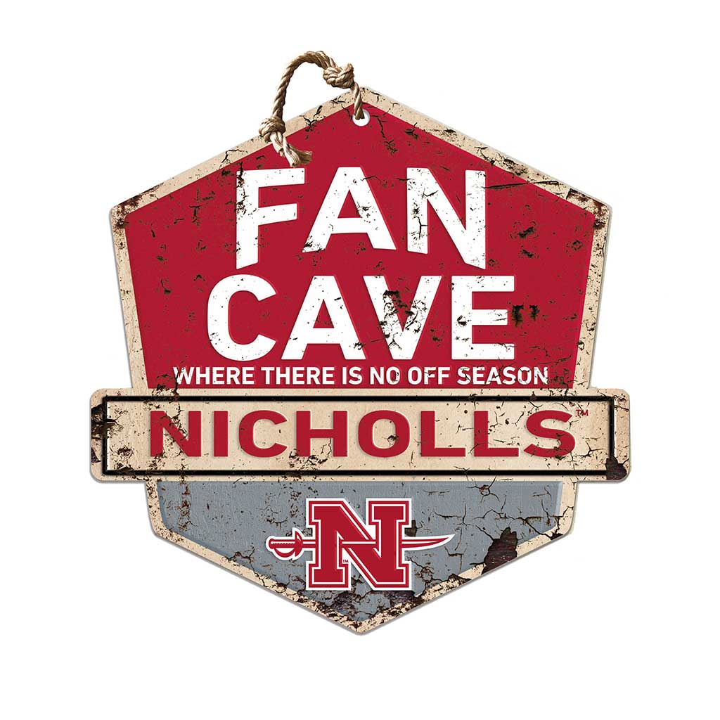 Rustic Badge Fan Cave Sign Nicholls State Colonels