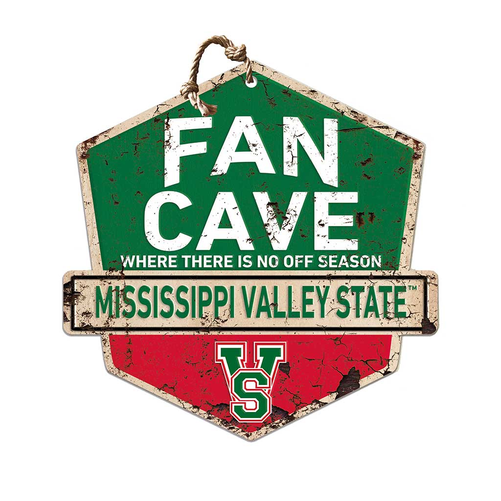 Rustic Badge Fan Cave Sign Mississippi Valley State Delta Devils