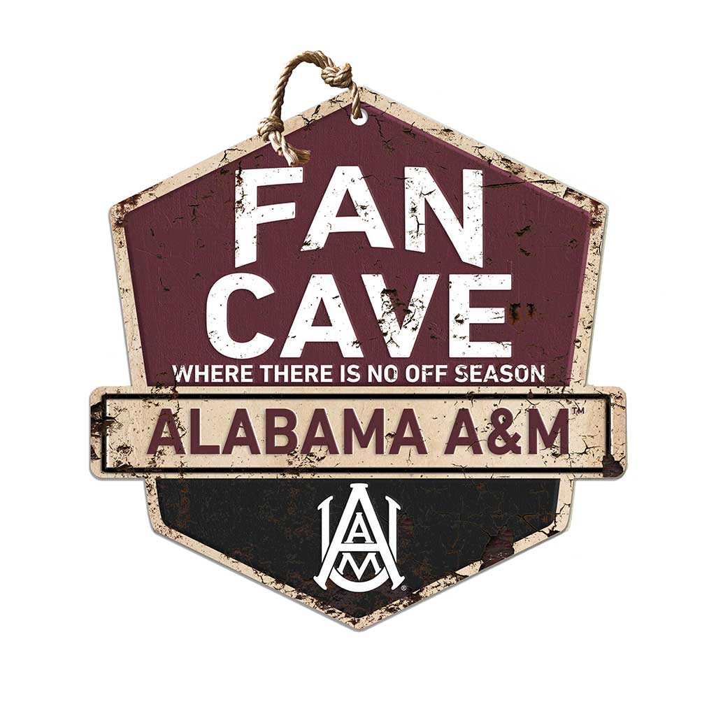 Rustic Badge Fan Cave Sign Alabama A&M Bulldogs
