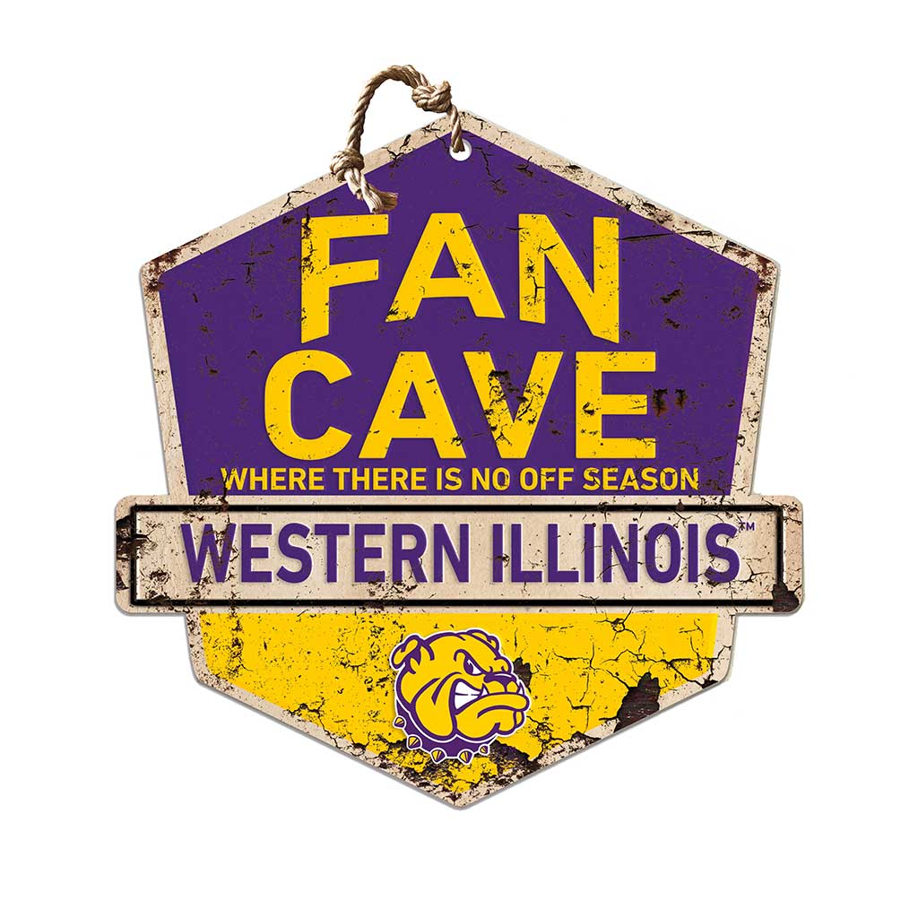 Rustic Badge Fan Cave Sign Western Illinois Leathernecks