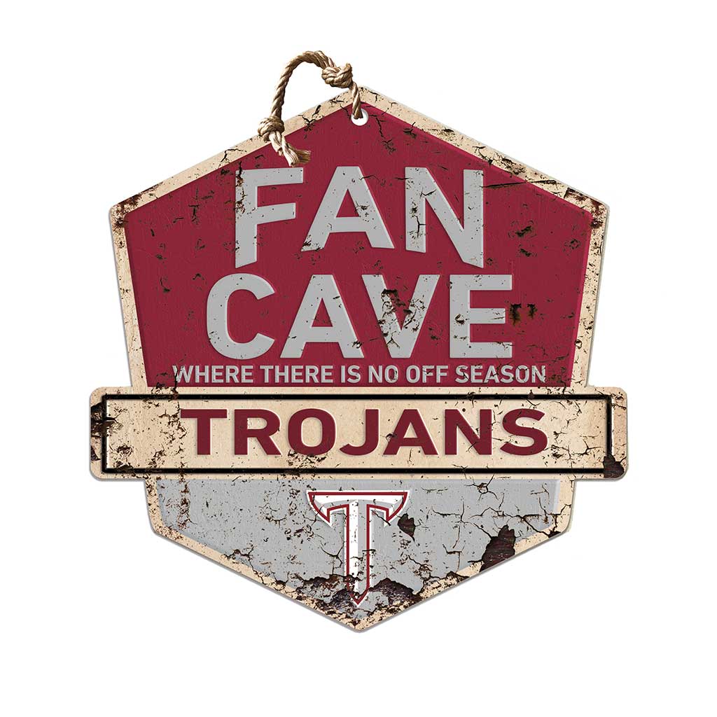 Rustic Badge Fan Cave Sign Troy University Trojans