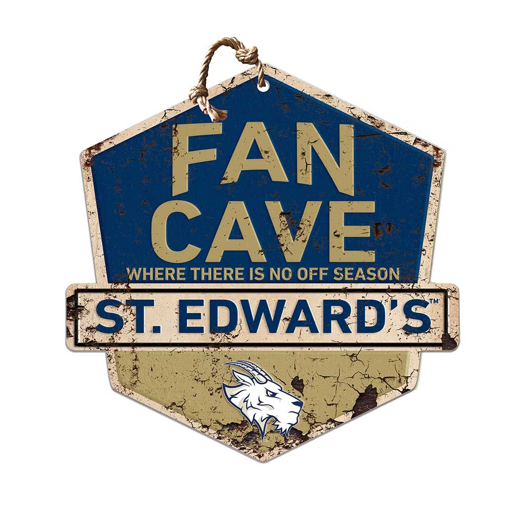 Rustic Badge Fan Cave Sign St. Edwards University Hilltoppers