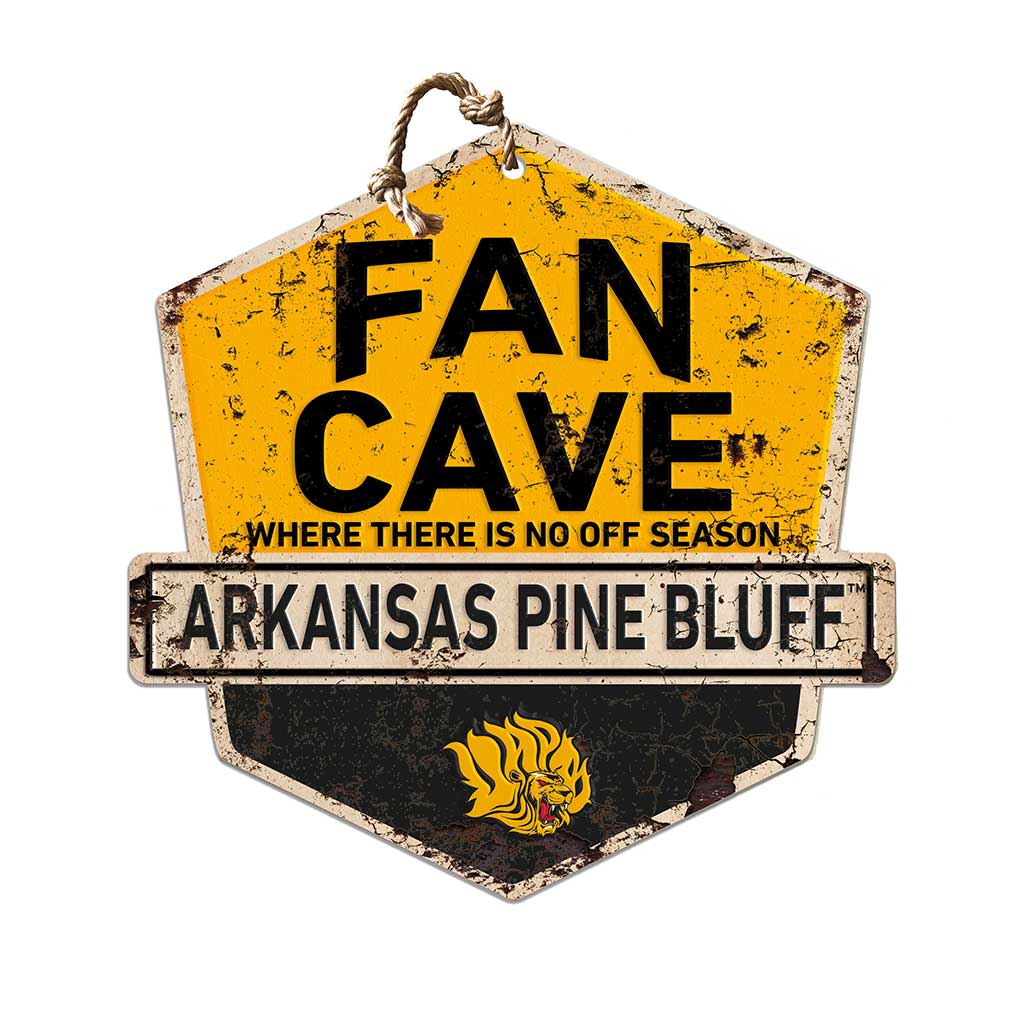 Rustic Badge Fan Cave Sign Arkansas at Pine Bluff GOLDEN LIONS