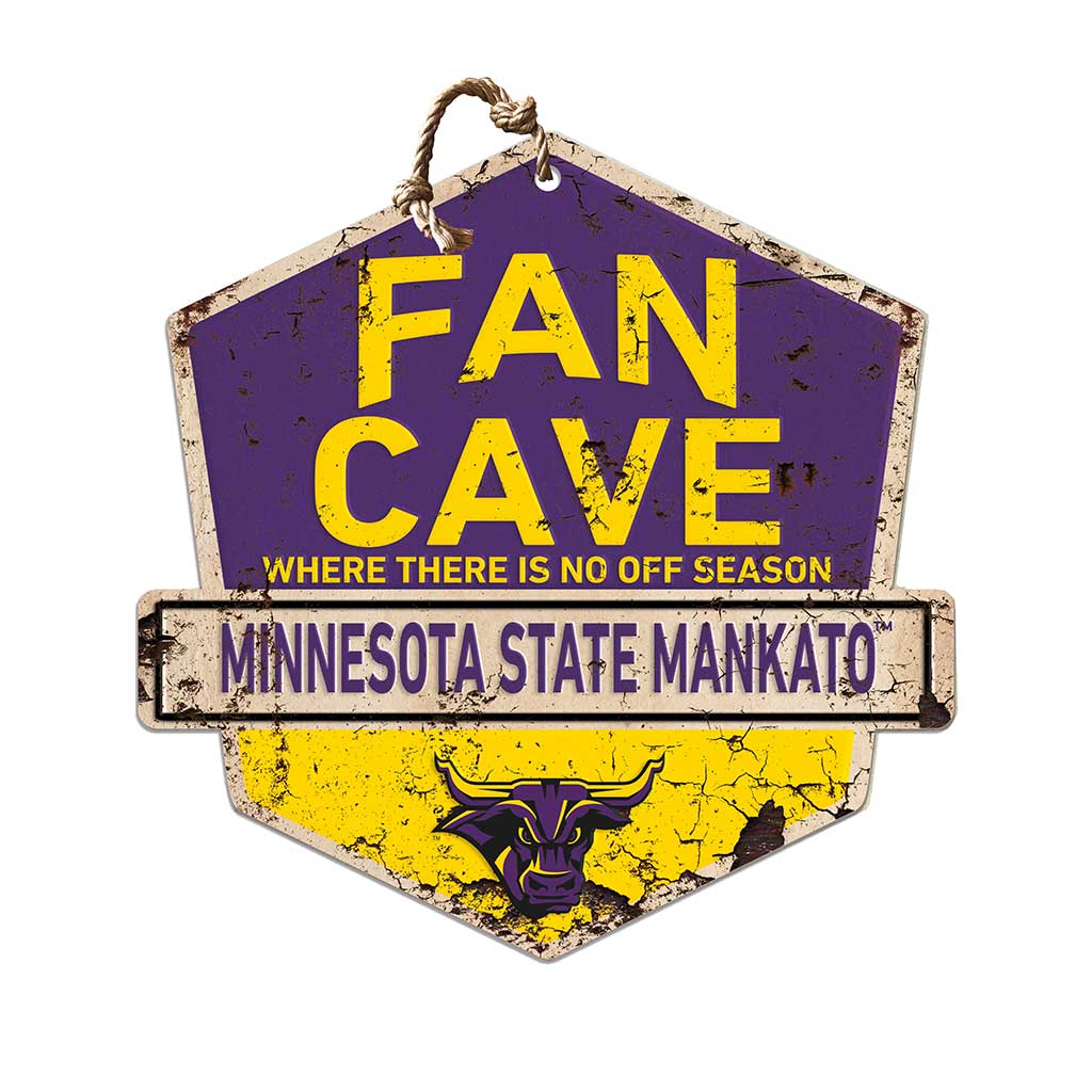 Rustic Badge Fan Cave Sign Minnesota State - Mankato Mavericks