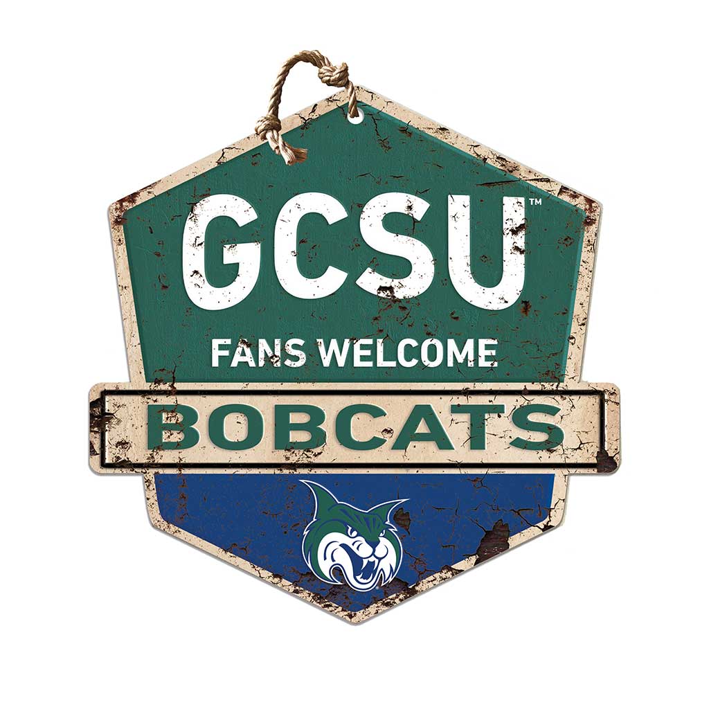 Rustic Badge Fans Welcome Sign Georgia College Bobcats