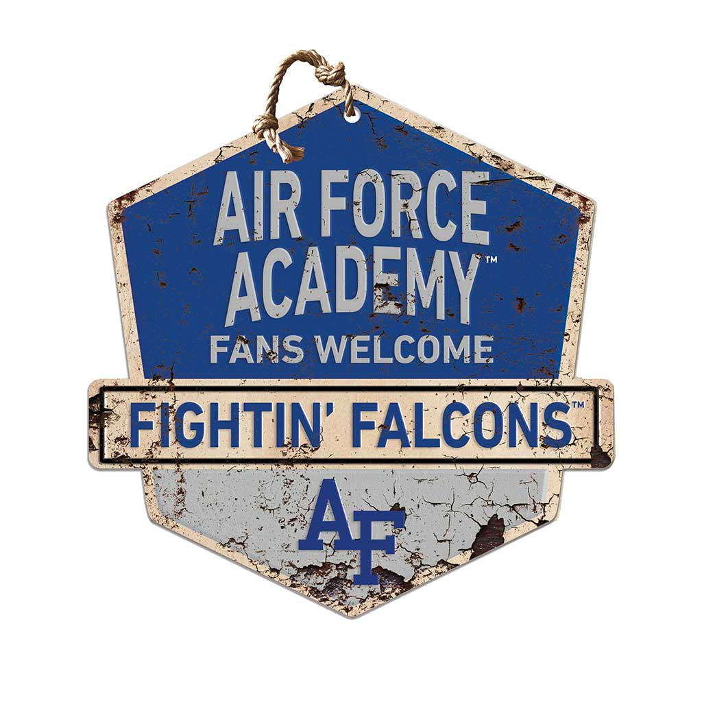 Rustic Badge Fans Welcome Sign Air Force Academy Falcons