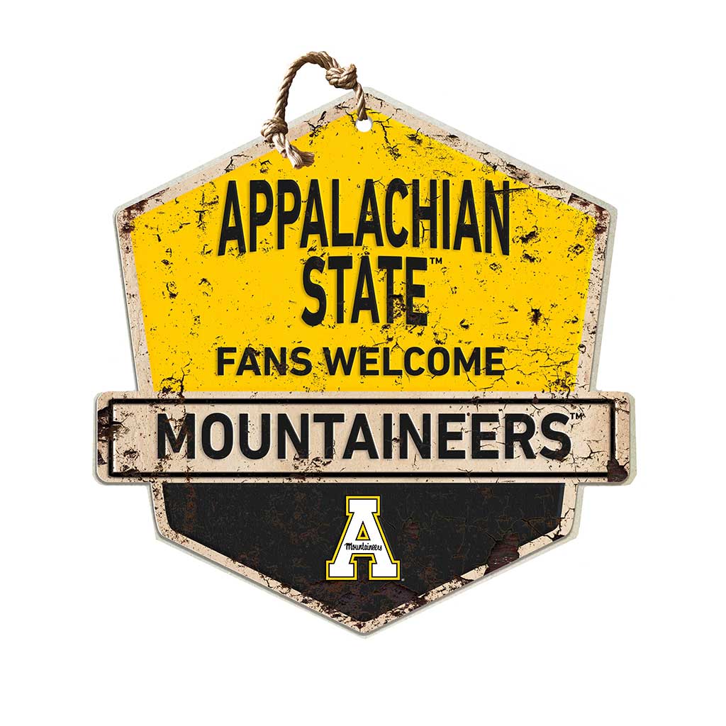 Rustic Badge Fans Welcome Sign Appalachian State Mountaineers