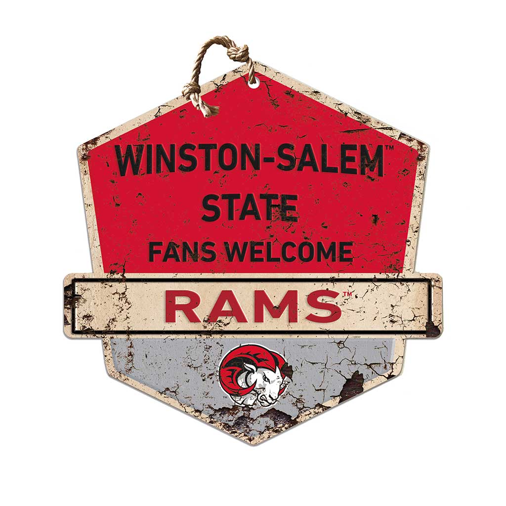 Rustic Badge Fans Welcome Sign Winston-Salem State Rams