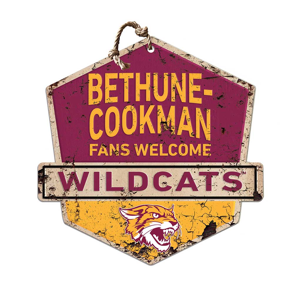Rustic Badge Fans Welcome Sign Bethune-Cookman Wildcats