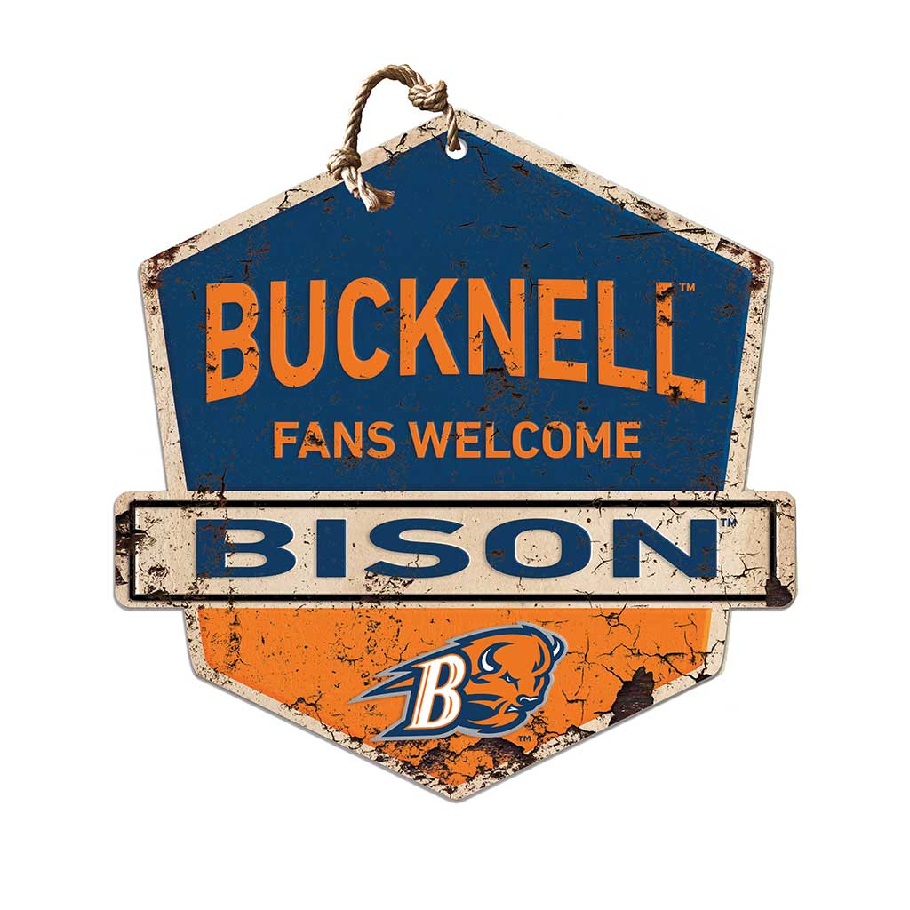 Rustic Badge Fans Welcome Sign Bucknell Bison