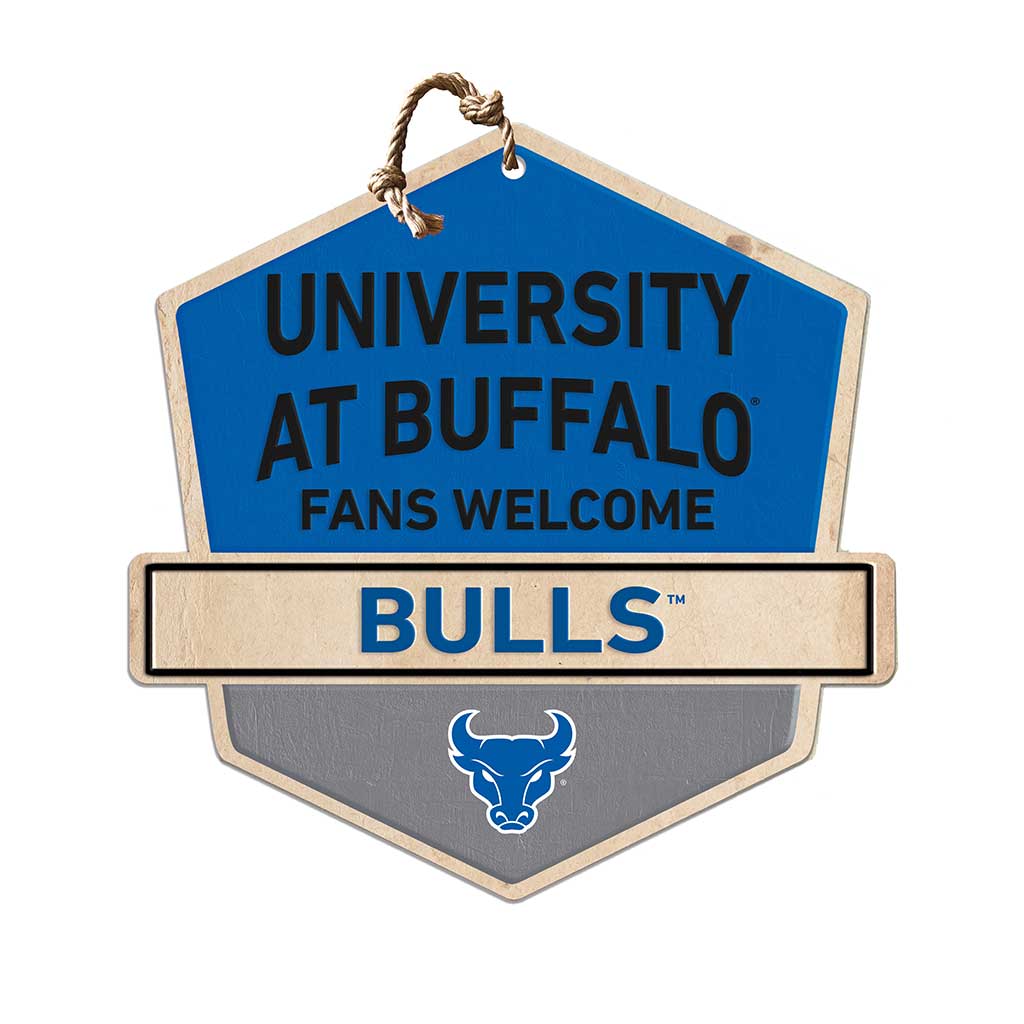 Rustic Badge Fans Welcome Sign University at Buffalo Bulls