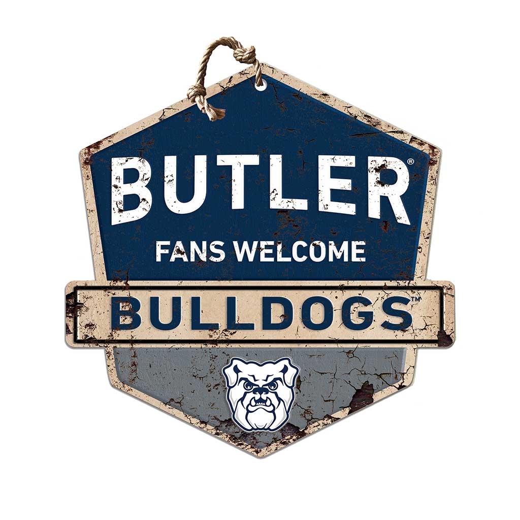 Rustic Badge Fans Welcome Sign Butler Bulldogs