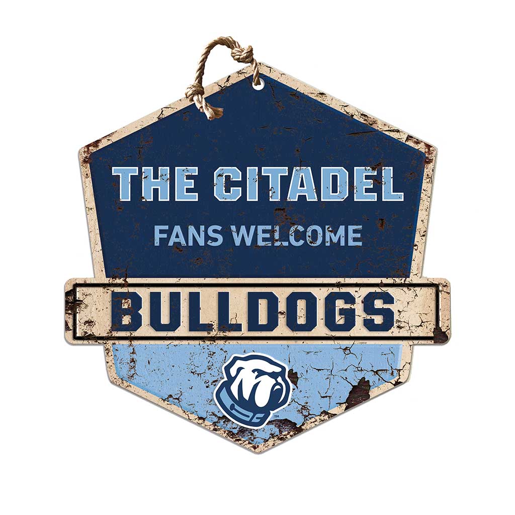 Rustic Badge Fans Welcome Sign Citadel Bulldogs