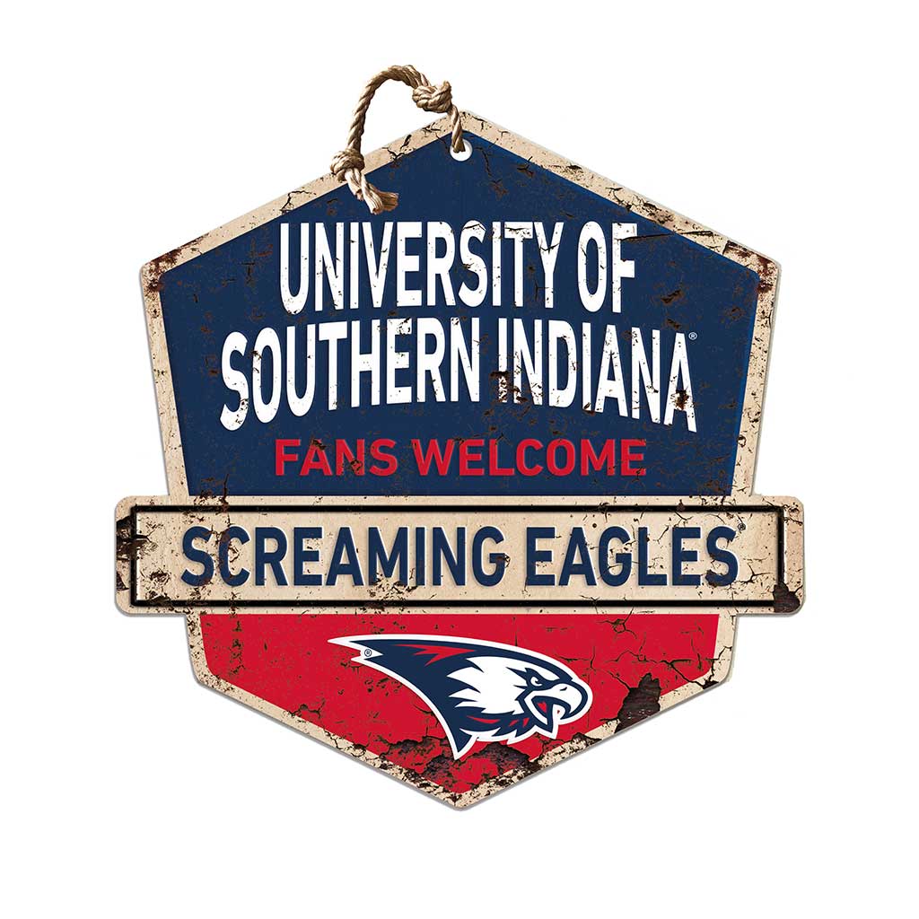 Rustic Badge Fans Welcome Sign Southern Indiana Screaming Eagles