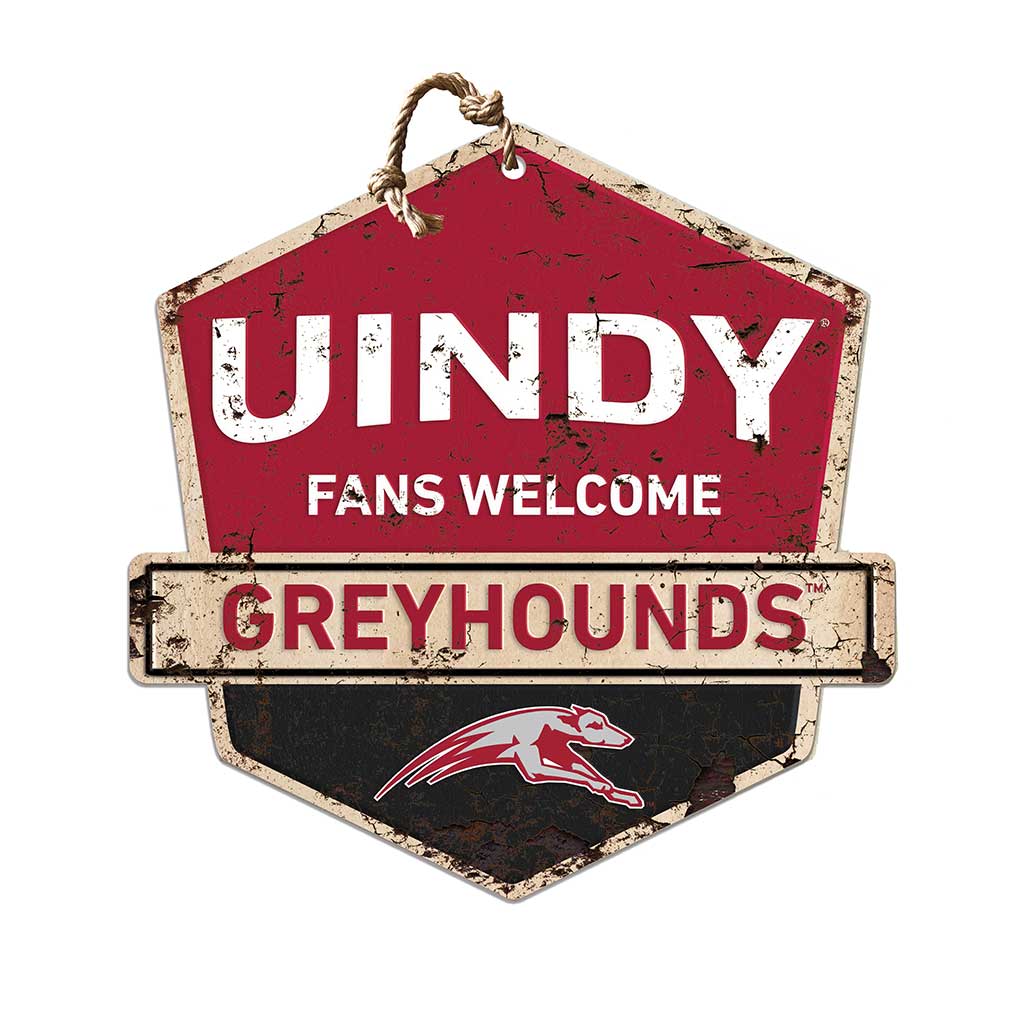 Rustic Badge Fans Welcome Sign University of Indianapolis Greyhounds