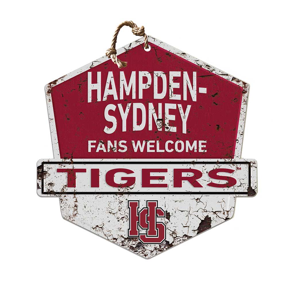 Rustic Badge Fans Welcome Sign Hampden-Sydney College Tigers