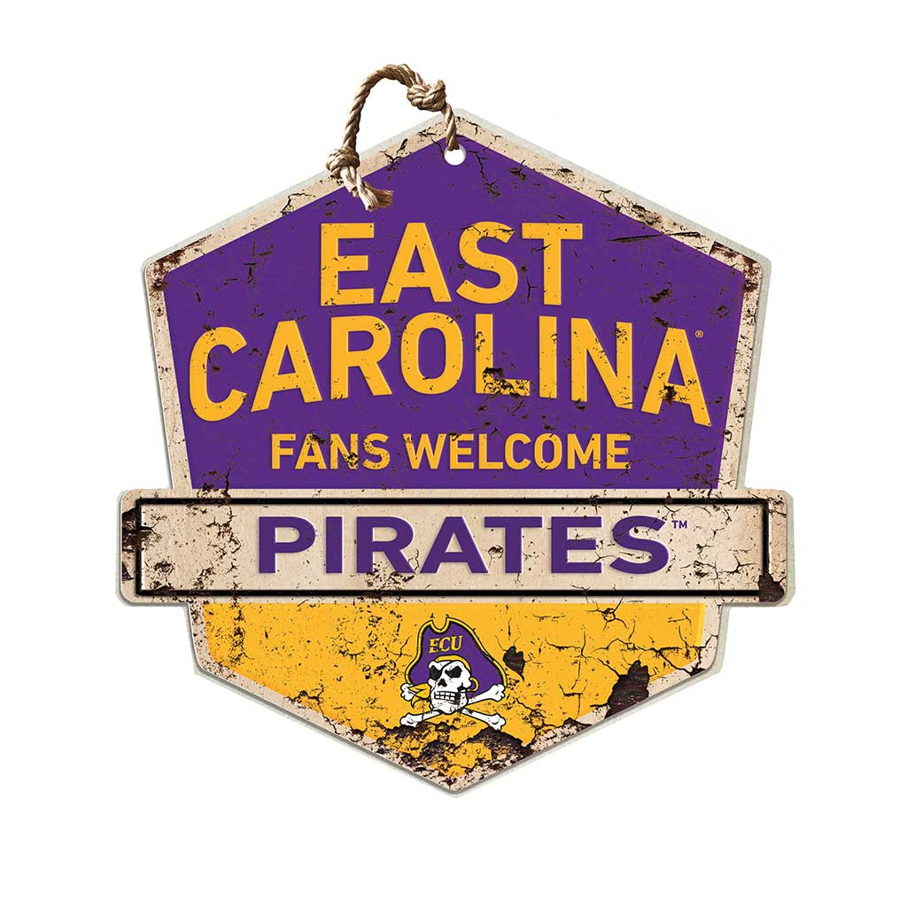 Rustic Badge Fans Welcome Sign East Carolina Pirates