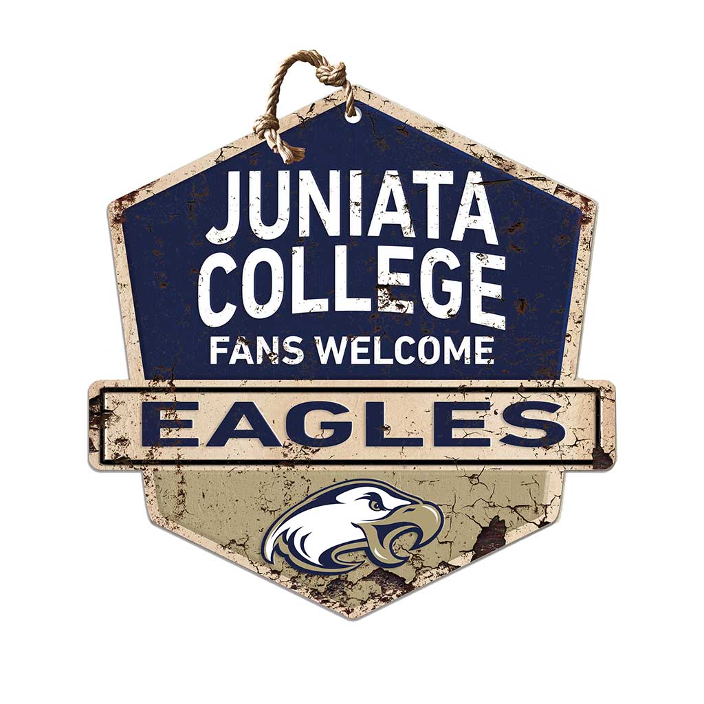 Rustic Badge Fans Welcome Sign Juniata College Eagles