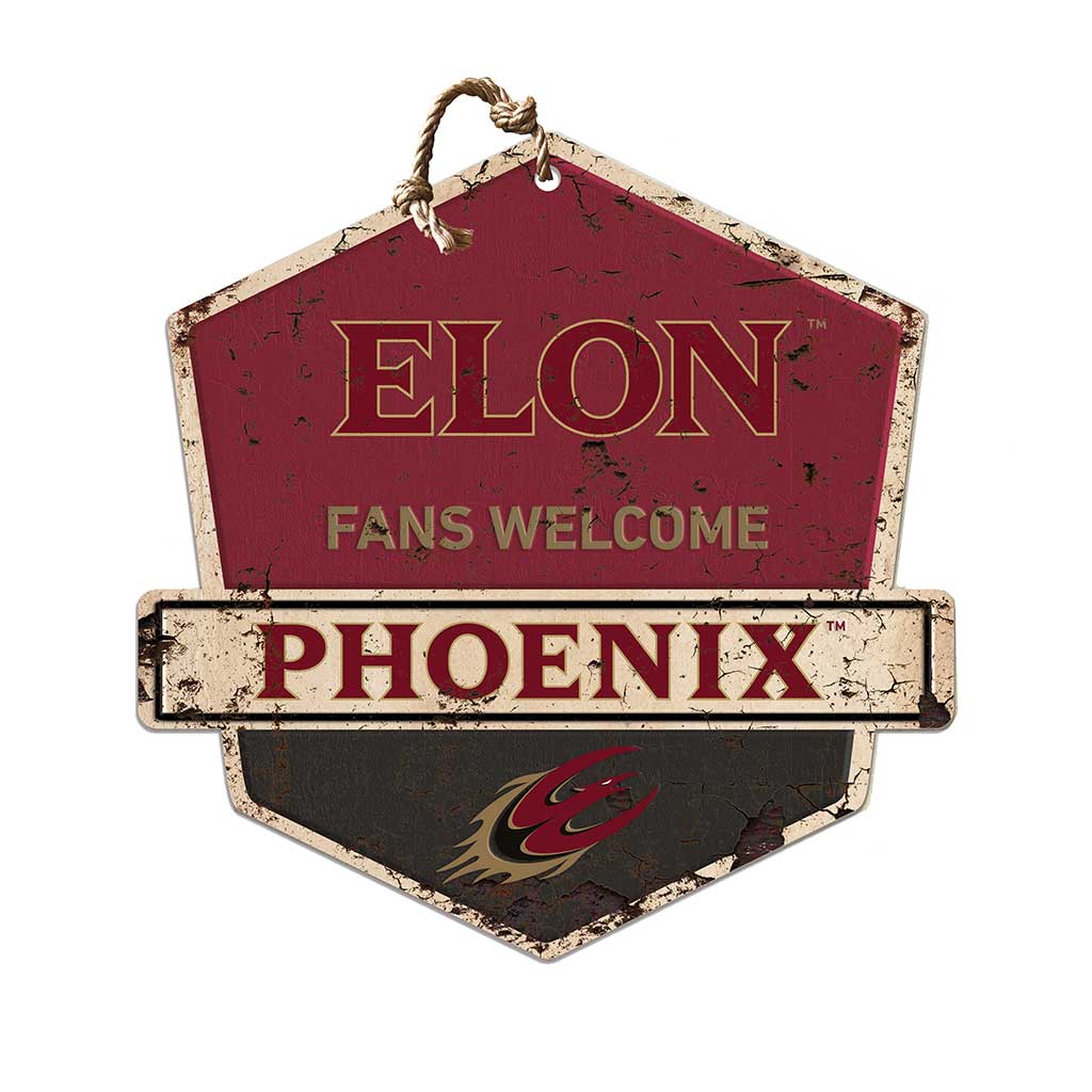 Rustic Badge Fans Welcome Sign Elon Phoenix
