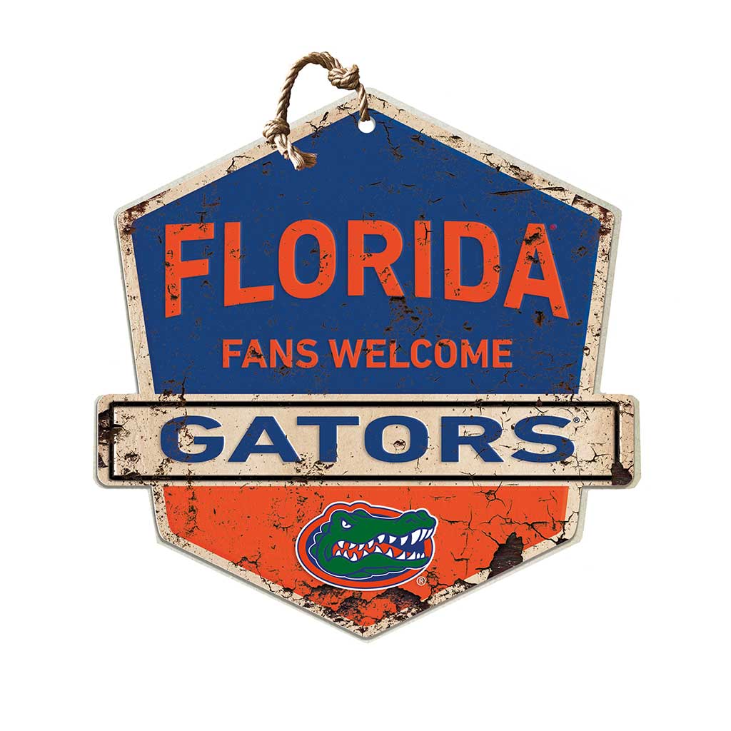 Rustic Badge Fans Welcome Sign Florida Gators