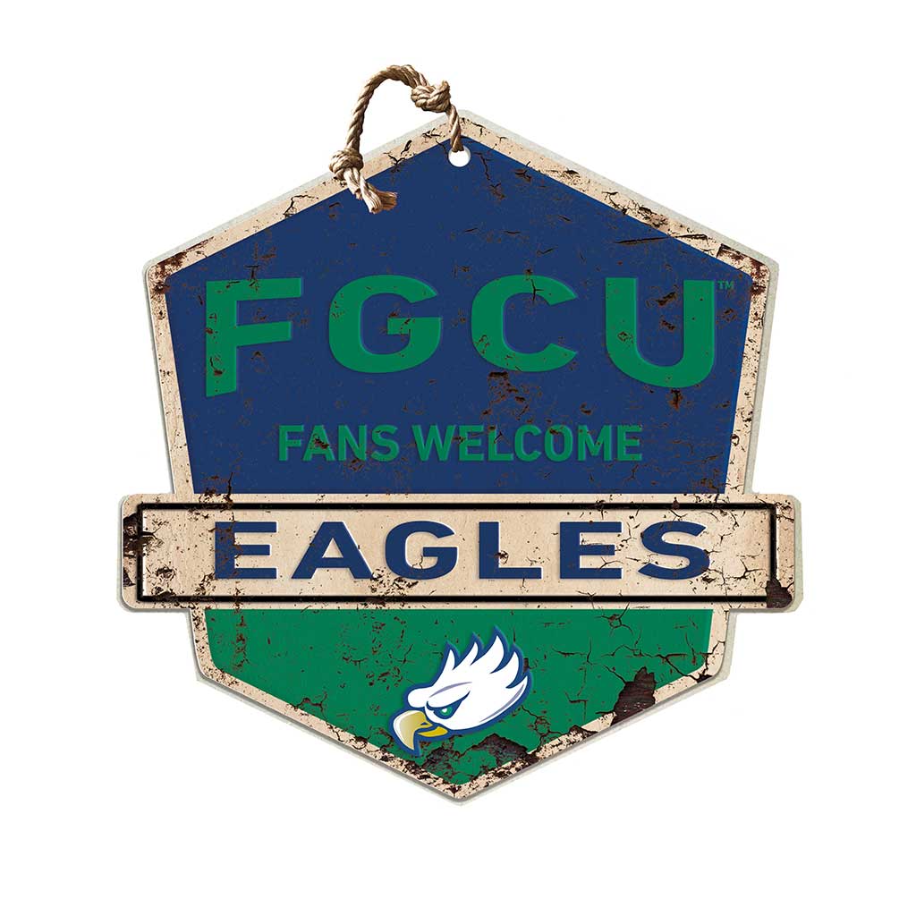 Rustic Badge Fans Welcome Sign Florida Gulf Coast Eagles