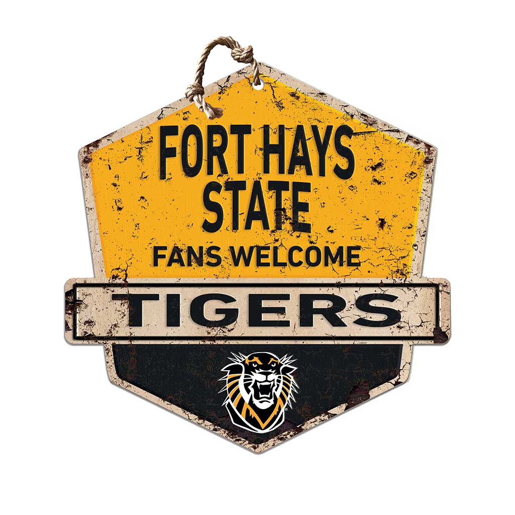 Rustic Badge Fans Welcome Sign Fort Hays State Tigers