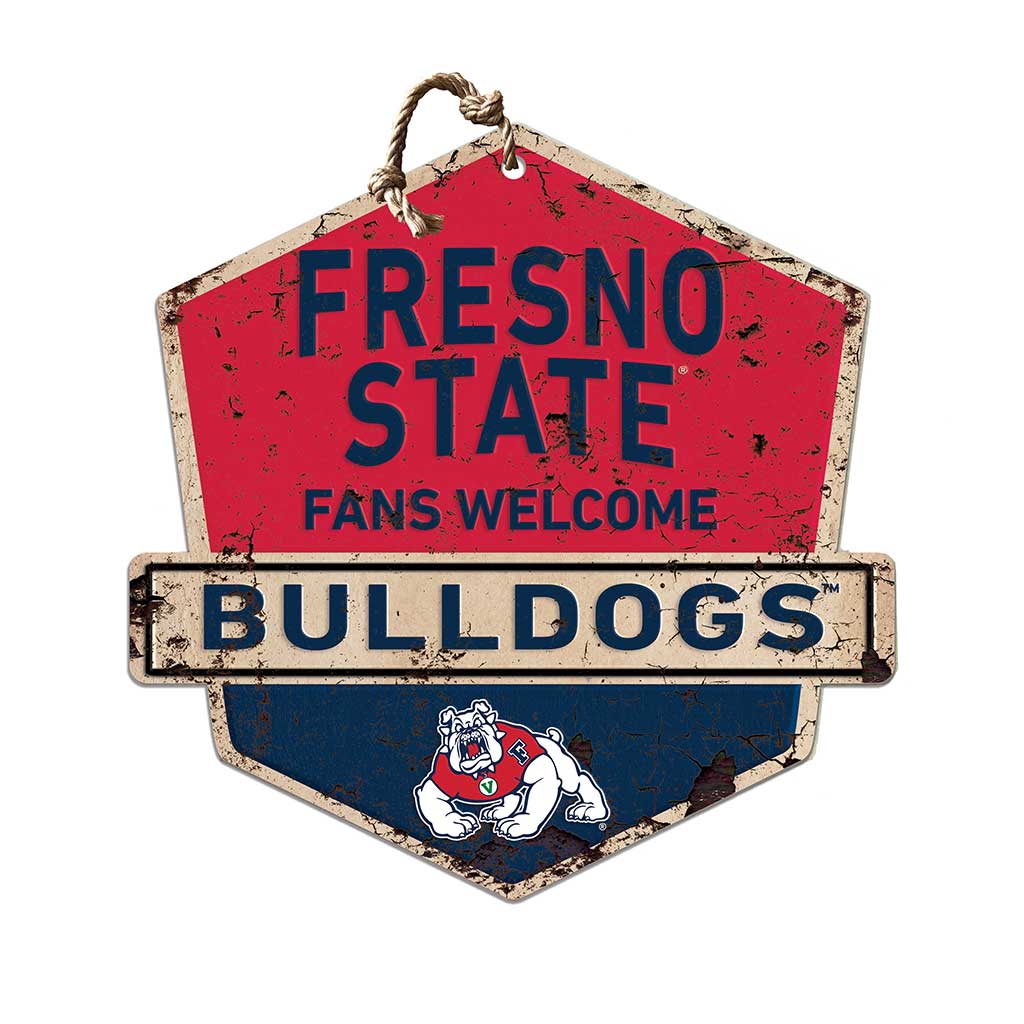 Rustic Badge Fans Welcome Sign Fresno State Bulldogs