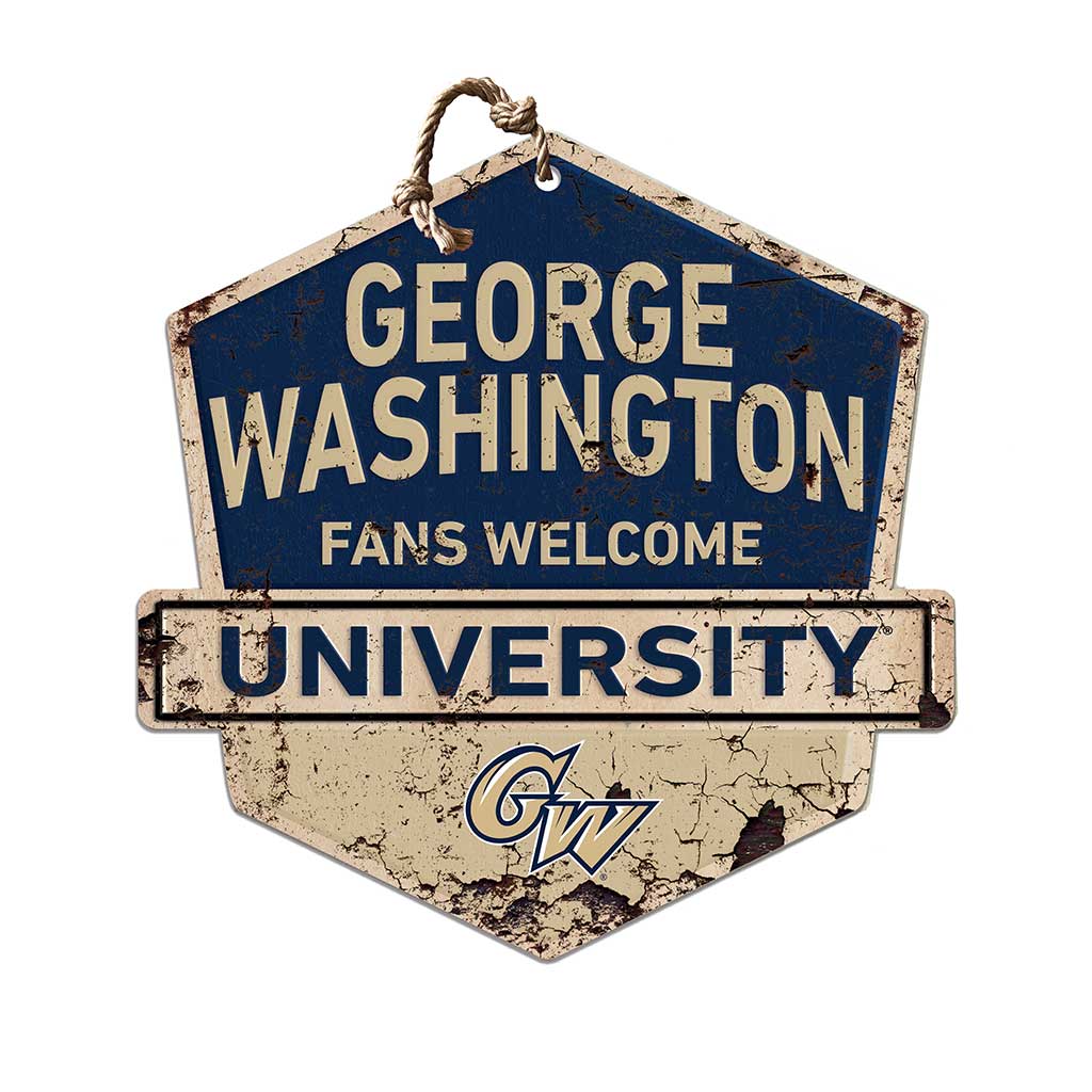 Rustic Badge Fans Welcome Sign George Washington Univ Colonials