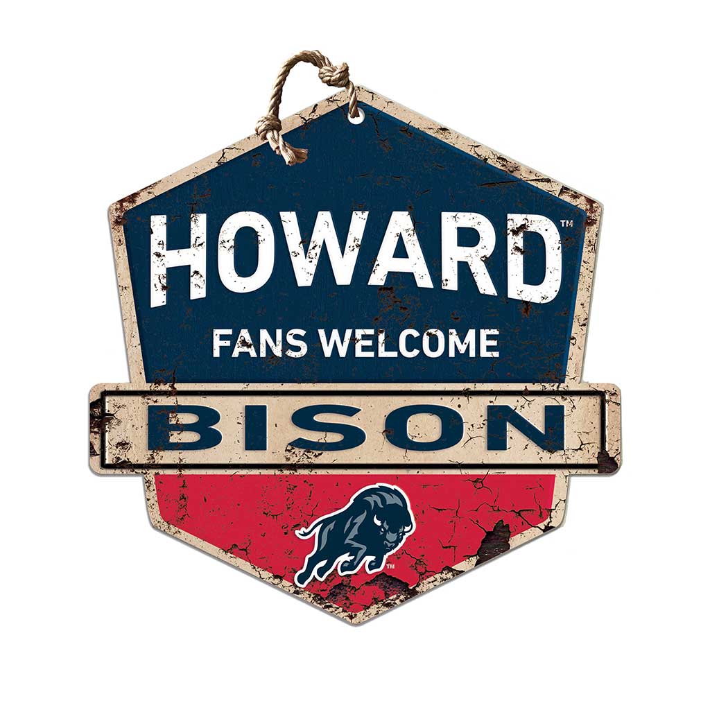 Rustic Badge Fans Welcome Sign Howard Bison