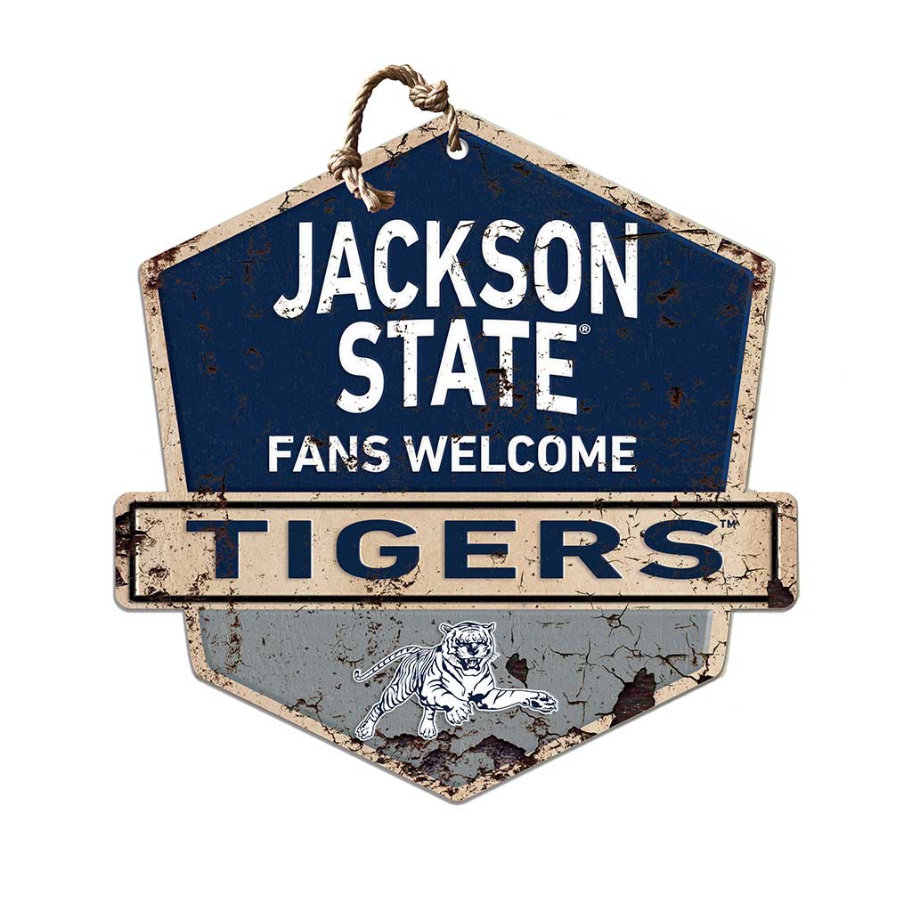 Rustic Badge Fans Welcome Sign Jackson State Tigers