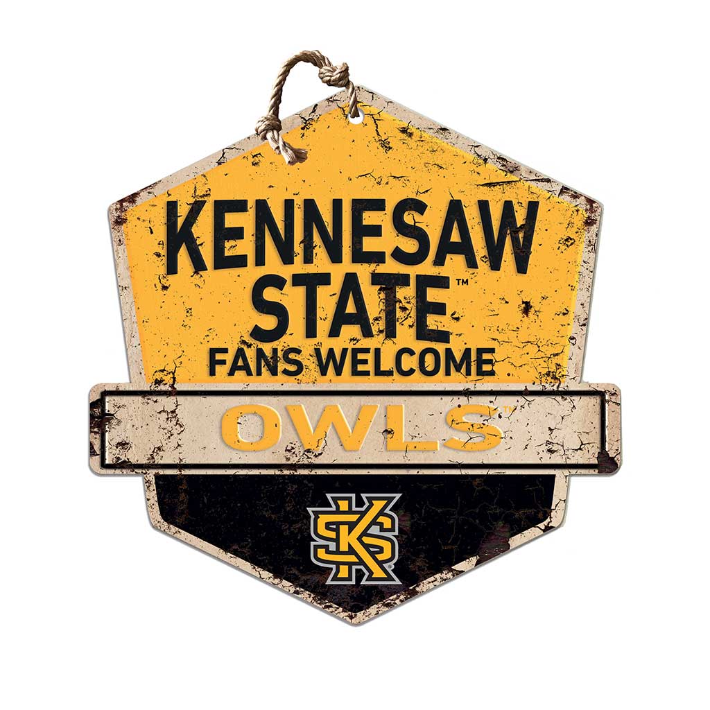 Rustic Badge Fans Welcome Sign Kennesaw State Owls