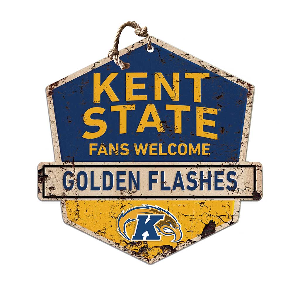 Rustic Badge Fans Welcome Sign Kent State Golden Flashes