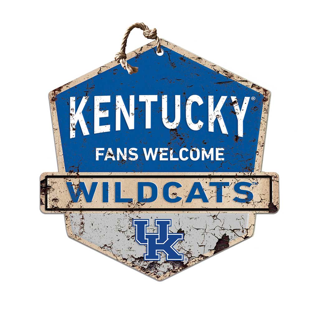 Rustic Badge Fans Welcome Sign Kentucky Wildcats