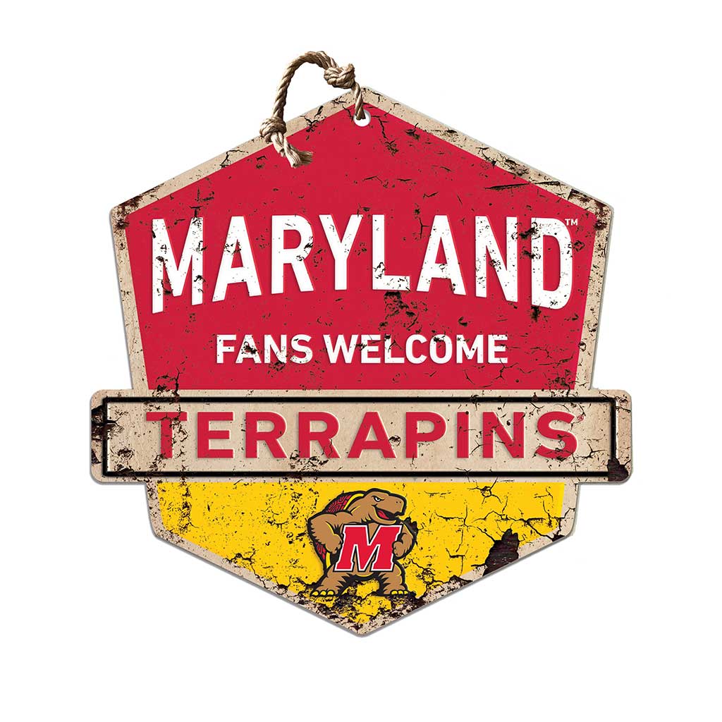 Rustic Badge Fans Welcome Sign Maryland Terrapins