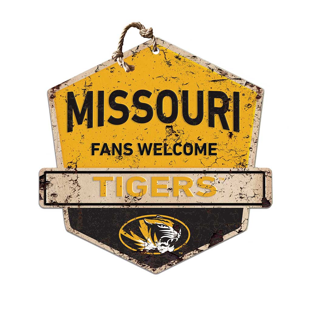 Rustic Badge Fans Welcome Sign Missouri Tigers