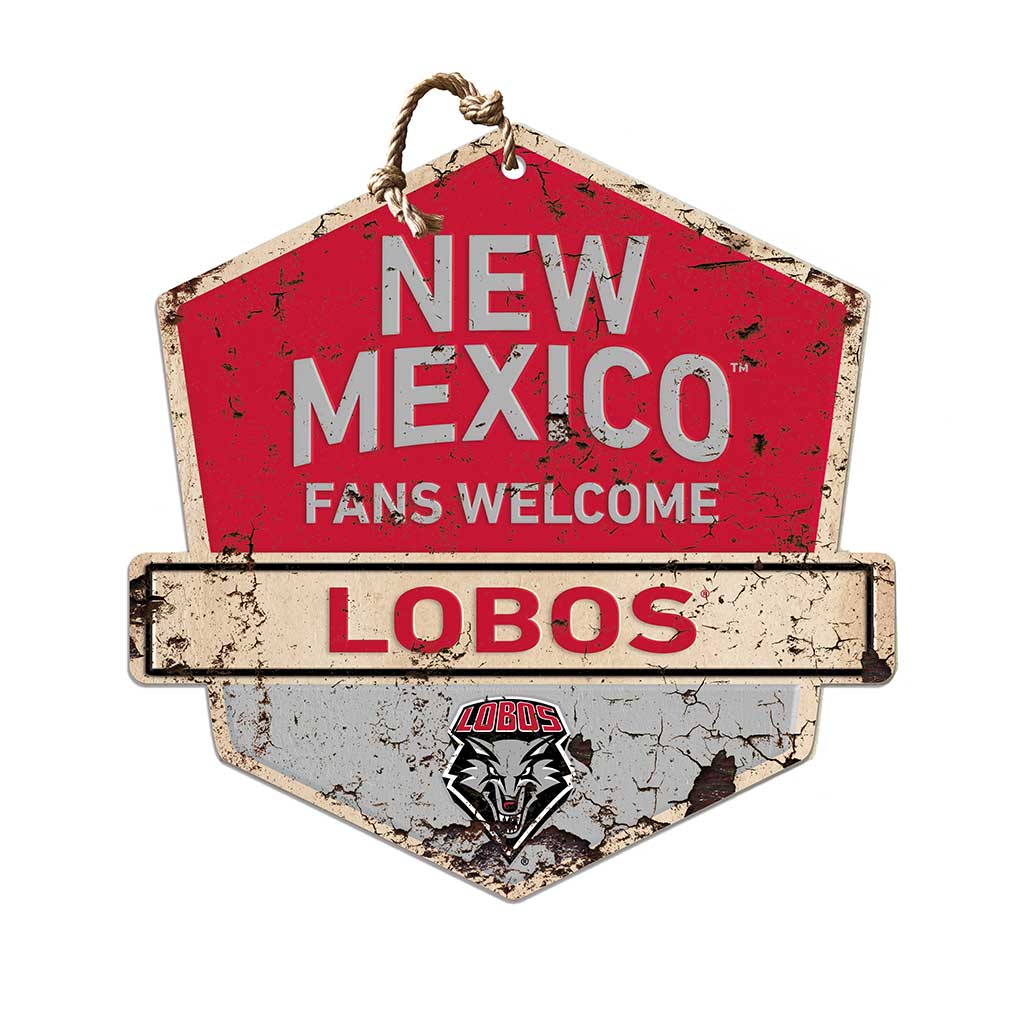 Rustic Badge Fans Welcome Sign New Mexico Lobos