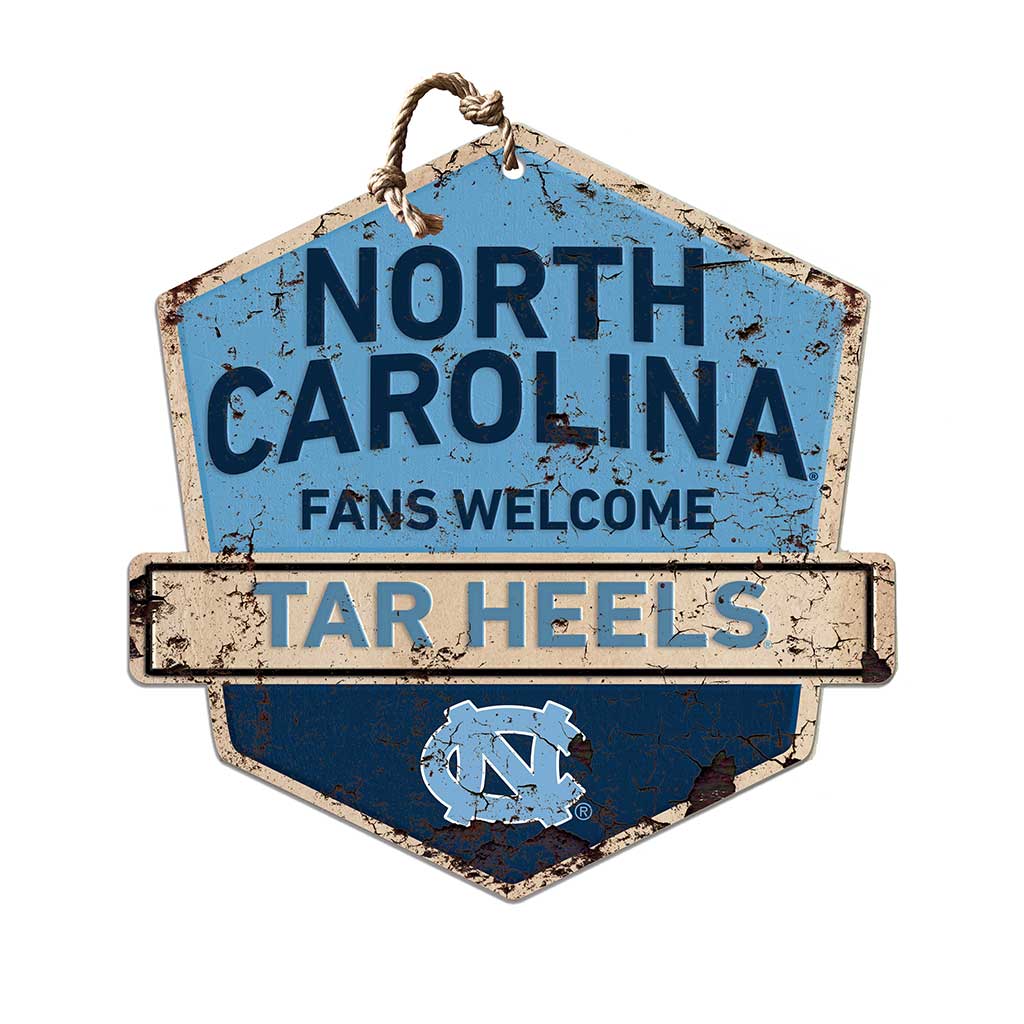 Rustic Badge Fans Welcome Sign North Carolina Chapel Hill Tar Heels