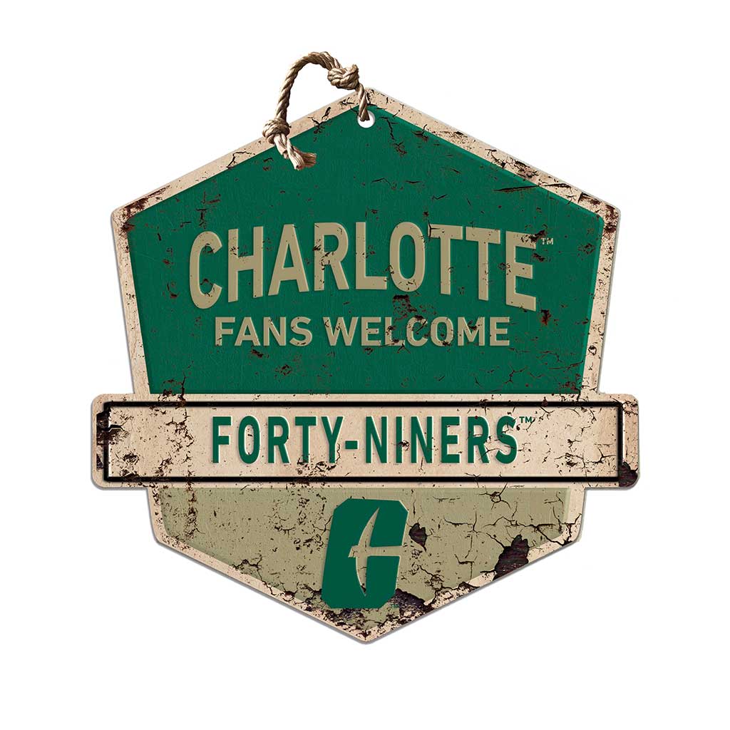 Rustic Badge Fans Welcome Sign North Carolina (Charlotte) 49ers