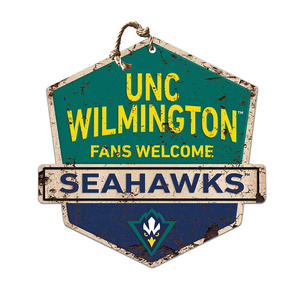 Rustic Badge Fans Welcome Sign North Carolina Wilmington Seahawks