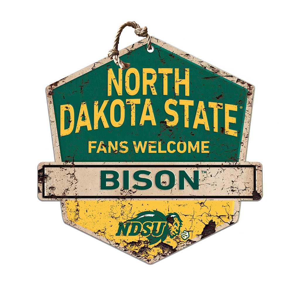 Rustic Badge Fans Welcome Sign North Dakota State Bison