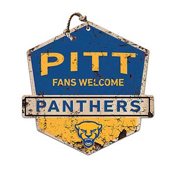 Rustic Badge Fans Welcome Sign Pittsburgh Panthers