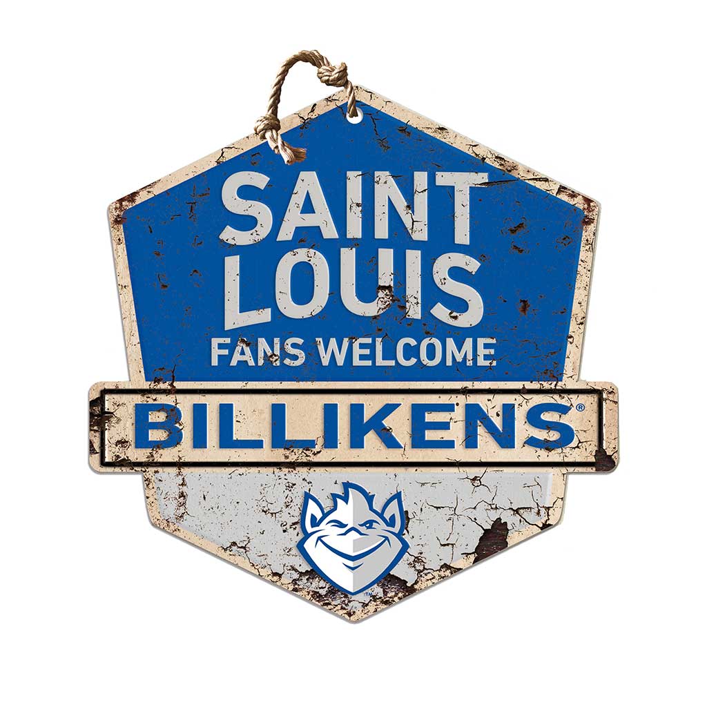 Rustic Badge Fans Welcome Sign Saint Louis Billikens