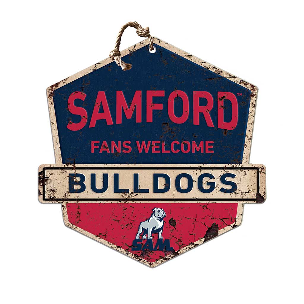 Rustic Badge Fans Welcome Sign Samford Bulldogs