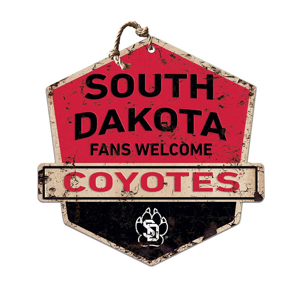 Rustic Badge Fans Welcome Sign South Dakota Coyotes
