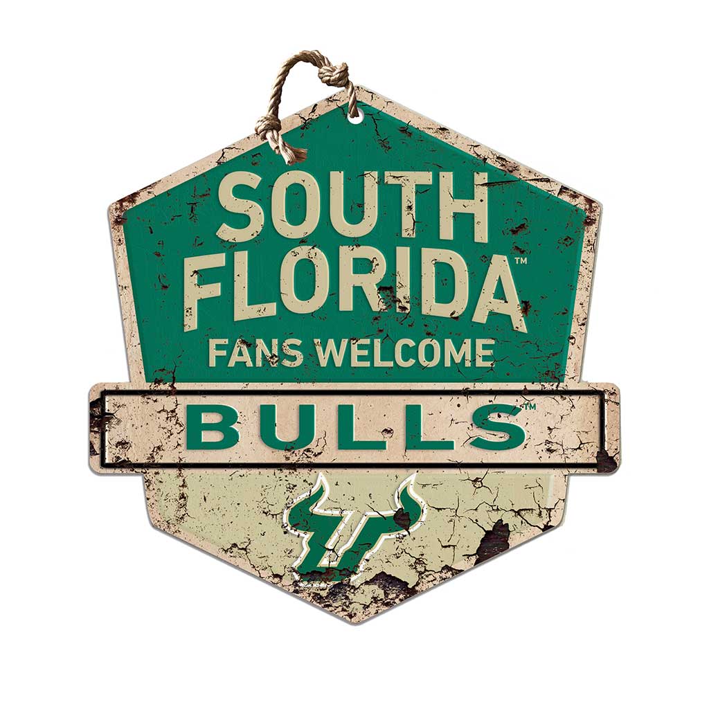 Rustic Badge Fans Welcome Sign South Florida Bulls